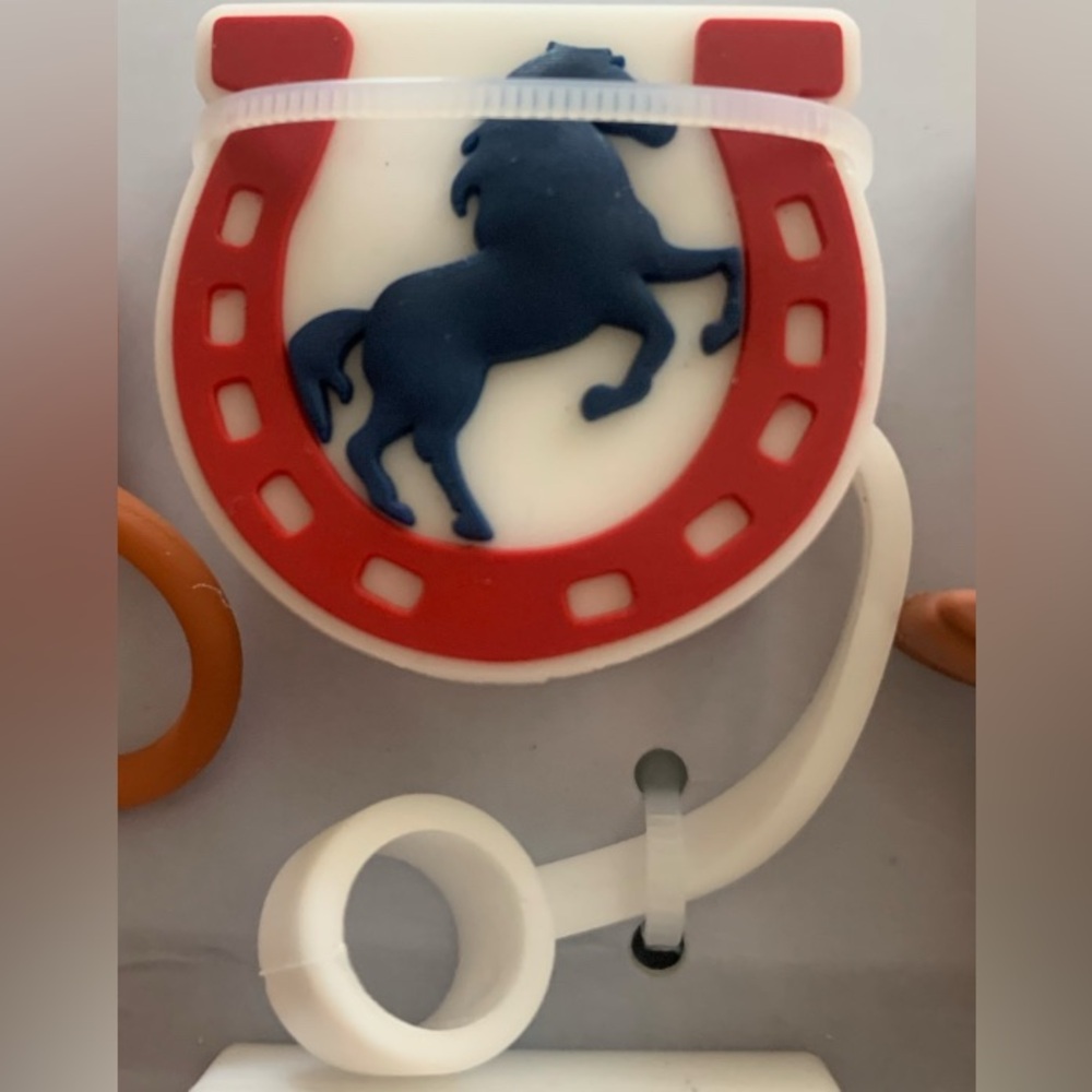 Straw Toppers Sip With Color (SWC) Texas Themed NWT - Picture 4 of 5